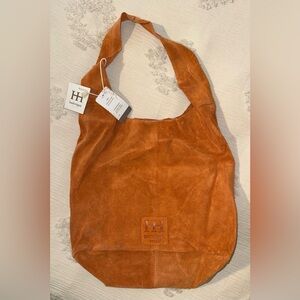 Haute Hippie Burnt Orange Suede Hobo Bag